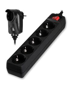 POWERTECH ΠΟΛΎΠΡΙΖΟ ΑΣΦΑΛΕΊΑΣ PT-994, 5+1 ΘΈΣΕΩΝ SCHUKO, 16A, 2M, ΜΑΎΡΟ