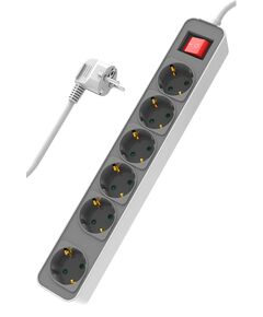 POWERTECH ΠΟΛΎΠΡΙΖΟ ΑΣΦΑΛΕΊΑΣ PT-1058, 6X SCHUKO, 16A, 1.4M, ΛΕΥΚΌ