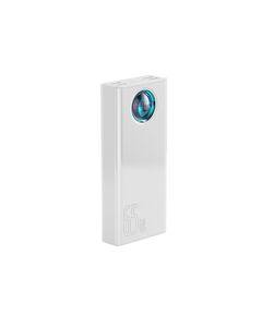 BASEUS AMBLIGHT OVERSEAS EDITION POWER BANK 30000MAH 65W ΜΕ 4 ΘΎΡΕΣ USB-A ΚΑΙ ΘΎΡΑ USB-C POWER DELIVERY ΛΕΥΚΌ (PPLG000102) (BASPPLG000102)