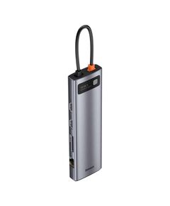BASEUS HUB 11IN1 METAL GLEAM SERIES USB-C 3X USB 3.0 + 2X HDMI + MICROSD/SD + VGA + AUX (CAHUB-CT0G) (BASCAHUB-CT0G)