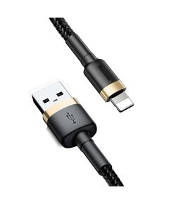 BASEUS CAFULE BRAIDED USB TO LIGHTNING CABLE ΜΑΎΡΟ/ΧΡΥΣΌ 2M  (CALKLF-CV1) (BASCALKLF-CV1)