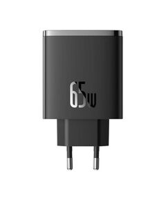 BASEUS ΦΟΡΤΙΣΤΉΣ ΧΩΡΊΣ ΚΑΛΏΔΙΟ ΜΕ ΘΎΡΑ USB-A ΚΑΙ 2 ΘΎΡΕΣ USB-C 65W POWER DELIVERY / QUICK CHARGE 3.0 ΜΑΎΡΟΣ CUBE PRO (P10152301113-00) (BASP10152301113-00)