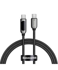BASEUS DISPLAY BRAIDED USB 2.0 CABLE USB-C MALE - USB-C MALE BLACK 1M (CATSK-B01) (BASCATSK-B01)
