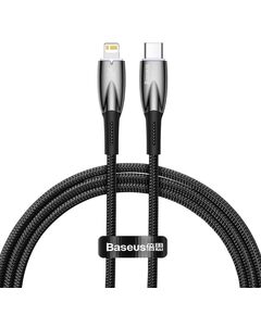BASEUS USB-C CABLE FOR LIGHTNING GLIMMER SERIES, 20W, 1M BLACK (CADH000001) (BASCADH000001)