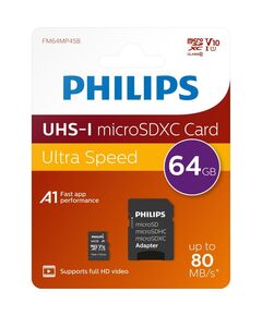 PHILIPS 2-PACK MICROSDXC 64GB CLASS 10 U1 V10 A1 UHS-I ΜΕ ΑΝΤΆΠΤΟΡΑ (PHMSDA64GUHSIU1P2) (PHIPHMSDA64GUHSIU1P2)