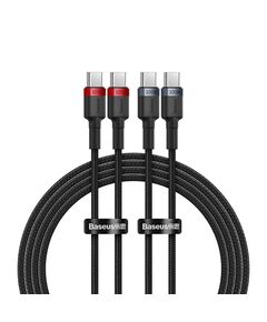 BASEUS CABLE CAFULE USB-C TO USB-C 100W2M 2PSC RED BLACK GREY BLACK (P10318306003-01) (BASP10318306003-01)