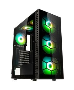KOLINK OBSERVATORY HF PLUS GLASS ARGB PWM MIDI TOWER CASE - BLACK (WITH 6X120MM ARGB PWM FANS)
