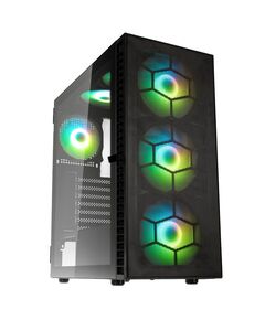 KOLINK OBSERVATORY HF PLUS MESH ARGB PWM MIDI TOWER CASE - BLACK (WITH 6X120MM ARGB PWM FANS)