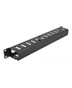 POWERTECH CABLE MANAGEMENT NETW-0028 ΓΙΑ RACK 19"/1U, ΜΕΤΑΛΛΙΚΌ, ΜΑΎΡΟ
