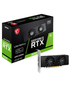 MSI VGA PCI-E NVIDIA GF RTX 3050 LP 6G OC, LOW PROFILE, 6GB/96BIT, GDDR6, 2XHDMI/1XDISPLAY PORT, DUAL FAN, 2 SLOT FANSINK, 3YW.