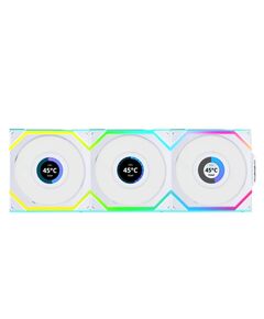 LIAN LI UNIFAN SL WIRELESS LCD 120 -3PCS REVERSE WHITE (TRIPLE PACK INCLUDE CONTROLLER) - CASE FAN