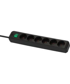 BRENNENSTUHL ECO-LINE ΠΟΛΎΠΡΙΖΟ ΑΣΦΑΛΕΊΑΣ 6 ΘΈΣΕΩΝ ΜΕ ΔΙΑΚΌΠΤΗ ΚΑΙ ΚΑΛΏΔΙΟ 1,5M/ H05VV-F/ 3G1,5 BLACK (1159500015) (BNN1159500015)