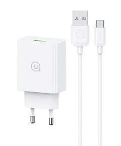 USAMS ΦΟΡΤΙΣΤΉΣ ΤΟΊΧΟΥ SCXLTZ01 ΜΕ ΚΑΛΏΔΙΟ MICRO USB, USB, 18W, ΛΕΥΚΌΣ