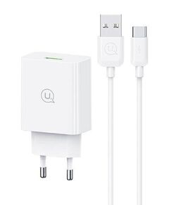 USAMS ΦΟΡΤΙΣΤΉΣ ΤΟΊΧΟΥ SCXLTZ02 ΜΕ ΚΑΛΏΔΙΟ USB-C, USB, 18W, ΛΕΥΚΌΣ
