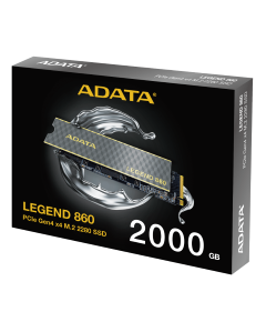 ADATA SSD M.2 NVME PCI-E GEN4 2 TB LEGEND 860 SLEG-860-2000GCS, M.2 2280, NVME PCI-E GEN4X4, READ 6000MB/S, WRITE 5000MB/S, 5YW.