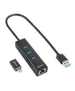 SHARKOON USB 3.2 HUB 4 ΘΥΡΏΝ ΜΕ ΣΎΝΔΕΣΗ USB-A / USB-C / ETHERNET (3PALUHUBBLK) (SHR3PALUHUBBLK)