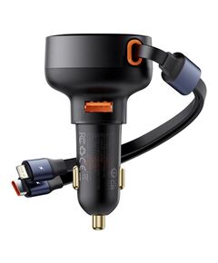 BASEUS ΦΟΡΤΙΣΤΉΣ ΑΥΤΟΚΙΝΉΤΟΥ ENJOYMENT USB ΜΕ ΚΑΛΏΔΙΟ USB-C ΚΑΙ LIGHTNING 60W ΜΑΎΡΟ (C00057802111-02) (BASC00057802111-02)
