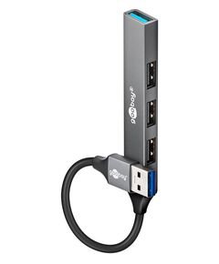 GOOBAY USB HUB 74456, 4X ΘΥΡΏΝ, USB 3.2, 5GBPS, USB ΣΎΝΔΕΣΗ, ΓΚΡΙ