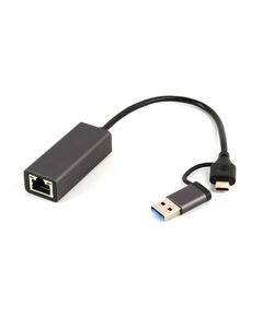 GEMBIRD ADAPTER USB TYPE 3.1 + USB-C -> LAN RJ45 GIGABIT 15CM (A-USB3AC-LAN-01) (GEMA-USB3AC-LAN-01)