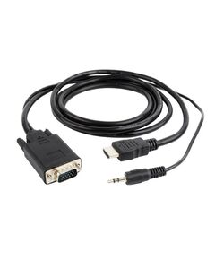 GEMBIRD HDMI TO VGA MINI JACK CONVERTER 3M BLACK (A-HDMI-VGA-03-10) (GEMA-HDMI-VGA-03-10)