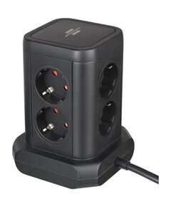 BRENNENSTUHL SOCKET TOWER 8-FOLD WITH 4X USB BLACK 2M H05VV-F3G1.5 (1153560000) (BNN1153560000)