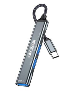 KAKUSIGA USB HUB KSC-1417, 4X ΘΥΡΏΝ, USB 3.0, 5GBPS, USB-C ΣΎΝΔΕΣΗ, ΓΚΡΙ