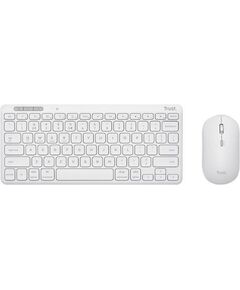 TRUST DESKSET LYRA US WIRELESS MOUSE AND KEYBOARD WHITE 25073