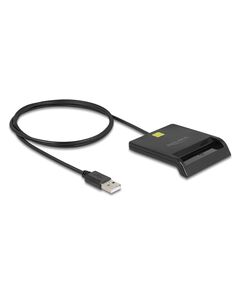 DELOCK CARD READER 91724 ΓΙΑ SMART CARD, USB ΣΎΝΔΕΣΗ, 480MBPS, ΜΑΎΡΟ