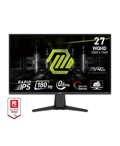MSI MONITOR GAMING MAG 275QF, FLAT RAPID IPS WQHD, 27", 16:9, 300CD/M2, 1000:1, 0.5MS, 180HZ, 2560X1440, 2XHDMI/ 1XDP/ HP OUT, BLACK, 3YW.