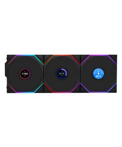 LIAN LI UNI FAN TL-LCD WIRELESS REVERSE 120 BLACK (3PCS & CONTROLLER) CASE FAN