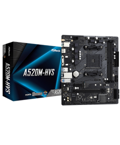 ASROCK A520M-HVS, SOCKET AMD AM4, CS AMD A520, 2 DIMM SOCKETS DDR4, DSUB/HDMI, LAN GIGABIT, MICRO-ATX, 2YW.