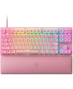 RAZER HUNTSMAN V2 TENKEYLESS QUARTZ - RGB OPTICAL GAMING KEYBOARD (LINEAR RED SWITCH) - US LAYOUT