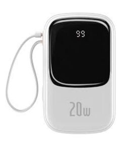 BASEUS POWERBANK QPOW PRO WITH LIGHTNING CABLE, USB-C PORT AND USB 20000MAH, 20W  WHITE (PPQD060202) (BASPPQD060202)