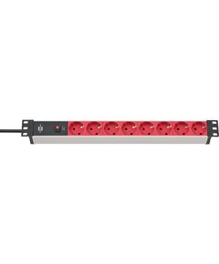 BRENNENSTUHL ΠΟΛΎΠΡΙΖΟ ΑΣΦΑΛΕΊΑΣ 8 ΘΈΣΕΩΝ ΓΙΑ RACK 19" 1U ΜΕ ΒΎΣΜΑ C14 ΚΑΙ ΚΑΛ. 2M/ RED/SILVER (1390007118) (BNN1390007118)