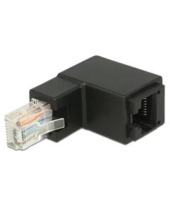 DELOCK ΑΝΤΆΠΤΟΡΑΣ RJ45 86424, CAT 6 UTP, ΓΩΝΙΑΚΌΣ 90°, ΜΑΎΡΟΣ