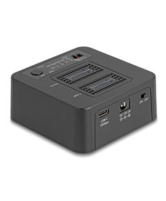 DELOCK DOCKING STATION 64300 ΓΙΑ 2X M.2 NVME SSD, CLONE/ERASE FUNCTION, 20GBPS, ΜΑΎΡΟ
