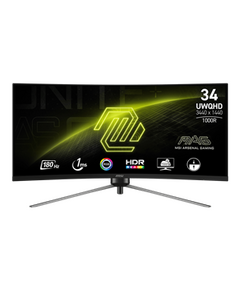 MSI MONITOR GAMING MAG 345CQR, CURVED VA UWQHD, 34", 21:9, 300CD/M2, 100.000.000:1, 1MS, 180HZ, 3440X1440, 2X HDMI/ DISPLAY PORT/ HEADPHONE OUT, BLACK, HAS, 3YW.