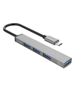 ORICO USB HUB AH-13, 4X ΘΥΡΏΝ, USB 3.0, 5GBPS, USB-C ΣΎΝΔΕΣΗ, ΓΚΡΙ