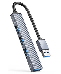 ORICO USB HUB AH-A13, 4X ΘΥΡΏΝ, USB 3.0, 5GBPS, USB ΣΎΝΔΕΣΗ, ΓΚΡΙ