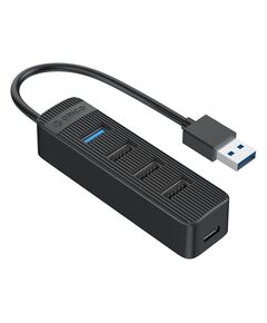 ORICO USB HUB TWU32-4A, 4X ΘΥΡΏΝ, USB 3.0, 5GBPS, USB ΣΎΝΔΕΣΗ, ΜΑΎΡΟ