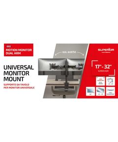 SUPERIOR ΕΠΙΤΡΑΠΈΖΙΑ ΒΆΣΗ ΓΙΑ 2 ΟΘΌΝΕΣ 17"-32" ΜΕ ΡΥΘΜΙΖΌΜΕΝΟ ΒΡΑΧΊΟΝΑ (SUPSPC002) (SPRSUPSPC002)