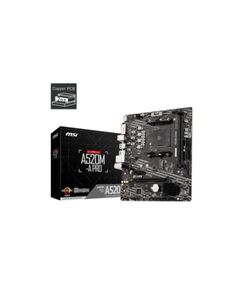 MSI MB A520M-A PRO, SOCKET AMD AM4, CS AMD A520, 2 DIMM SOCKETS DDR4, DVI-D/HDMI, GIGABIT LAN, MICRO-ATX, 3YW.