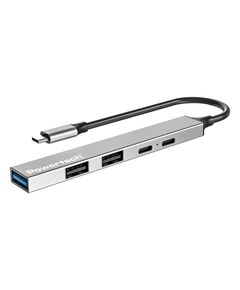 POWERTECH USB HUB PT-1414, 5X ΘΥΡΏΝ, USB 3.2, 5GBPS, 100W, USB-C ΣΎΝΔΕΣΗ, ΓΚΡΙ