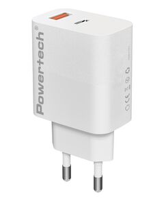POWERTECH ΦΟΡΤΙΣΤΉΣ ΤΟΊΧΟΥ PT-1433, USB/USB-C, 30W, GAN, ΛΕΥΚΌΣ