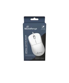 MEDIARANGE OPTICAL 4-BUTTON WIRELESS MOUSE WITH SCROLL-WHEEL AND DPI-BUTTON, 1.000 - 1.600 DPI, SYMMETRICAL, WHITE (MROS257)