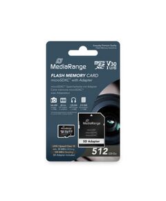 MEDIARANGE MICROSDXC MEMORY CARD, UHS-1 | CLASS 10, WITH SD ADAPTER, 512GB (MR947)