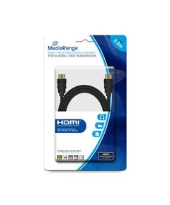 ΚΑΛΏΔΙΟ MEDIARANGE HDMI/HDMI HIGH SPEED CONNECTION WITH ETHERNET 3.0M BLACK (MRCS157)
