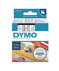 ΤΑΙΝΊΑ ΕΤΙΚΕΤΟΓΡΆΦΟΥ DYMO STANDARD 43610 6 MM X 7 M (ΜΑΎΡΑ ΓΡΆΜΜΑΤΑ ΣΕ ΔΙΆΦΑΝΟ ΦΌΝΤΟ) (S0720770) (DYMO43610)