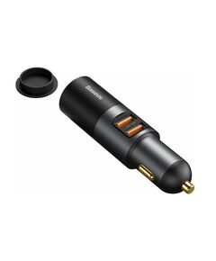 BASEUS CAR CHARGER SHARE TOGETHER 2X USB / CIGARETTE LIGHTER SOCKET, PPS, PD3.0, QC4.0+, SCP, 120W GRAY (CCBT-D0G) (BASCCBT-D0G)