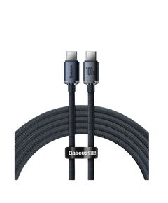 BASEUS CRYSTAL SHINE BRAIDED USB 2.0 CABLE USB-C MALE - USB-C MALE ΜΑΎΡΟ 1.2M (CAJY000601) (BASCAJY000601)